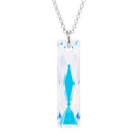 Crystal & Silver Halskette Baguette in versch. Farben