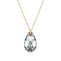 Crystal & Silver Halskette Pear in versch. Farben