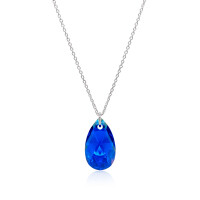 Crystal & Silver Halskette Pear in versch. Farben