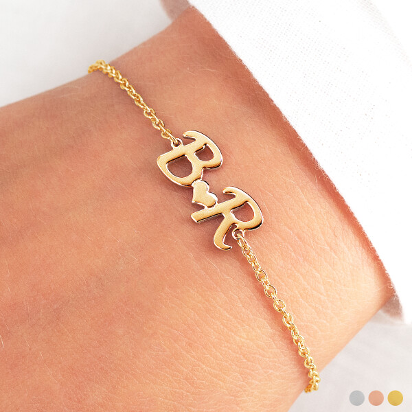 Armband Herz mit Euren Buchstaben