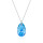 Crystal & Silver Halskette Pear Aquamarine AB in Silber