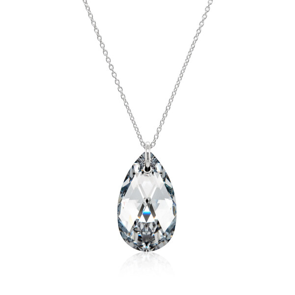 Crystal & Silver Halskette Pear Argent Light in Silber