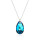 Crystal & Silver Halskette Pear Bermuda Blue in Silber