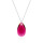 Crystal & Silver Halskette Pear Ruby in Silber