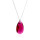 Crystal & Silver Halskette Pear Ruby in Silber