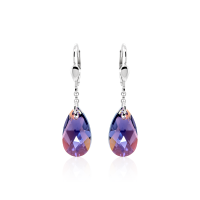 Crystal & Silver Pendel-Ohrhänger Pear Tanzanite...