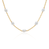 Pearl &amp; Silver Choker-Halskette