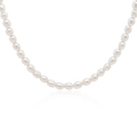 Pearl &amp; Silver Choker-Halskette Perle