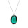 Crystal & Silver Halskette Graphic Emerald in Silber