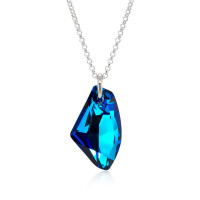 Crystal & Silver Halskette Galactic Bermuda Blue in...