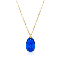 Crystal & Silver Halskette Pear Capri Blue AB Silber...