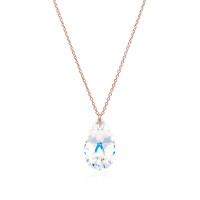 Crystal & Silver Halskette Pear Crystal AB Silber...