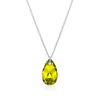 Crystal & Silver Halskette Pear Citrus Green Argent...