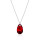 Crystal & Silver Halskette Pear Ruby Argent Light in Silber