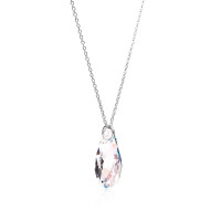 Crystal & Silver Halskette Pear Crystal AB in Silber