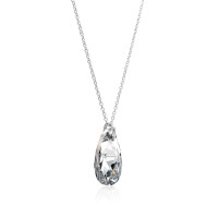 Crystal & Silver Halskette Pear Argent Light in Silber